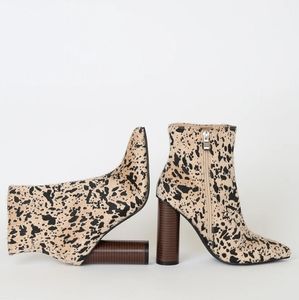 Lulu's RAID Willa Multi Print Pointed Toe Booties